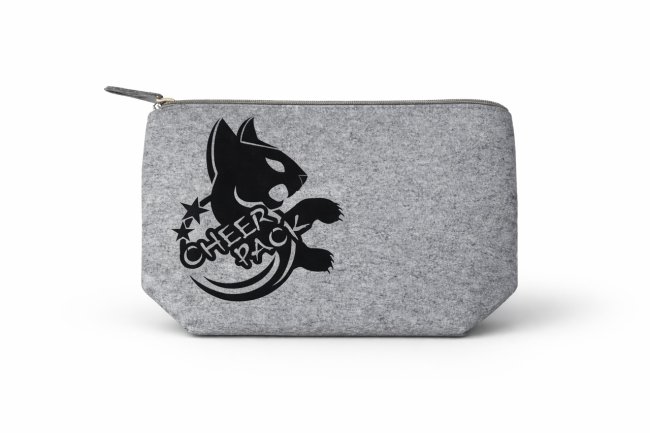 Kleinkramtasche aus Filz hellgrau - Cheer Pack Katze